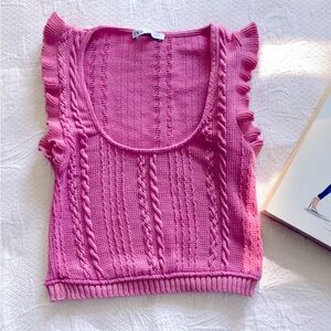 Zara Fuchsia Knit Ruffle Top